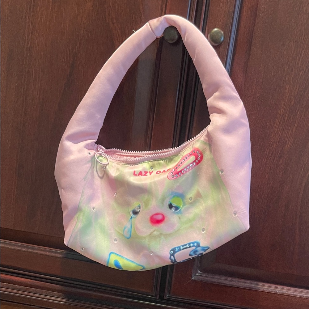 Lazy Oaf Pastel Pink Shoulder Bag with Playful Design